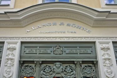 A. Lange and Sohne storefront with silver metal lettering